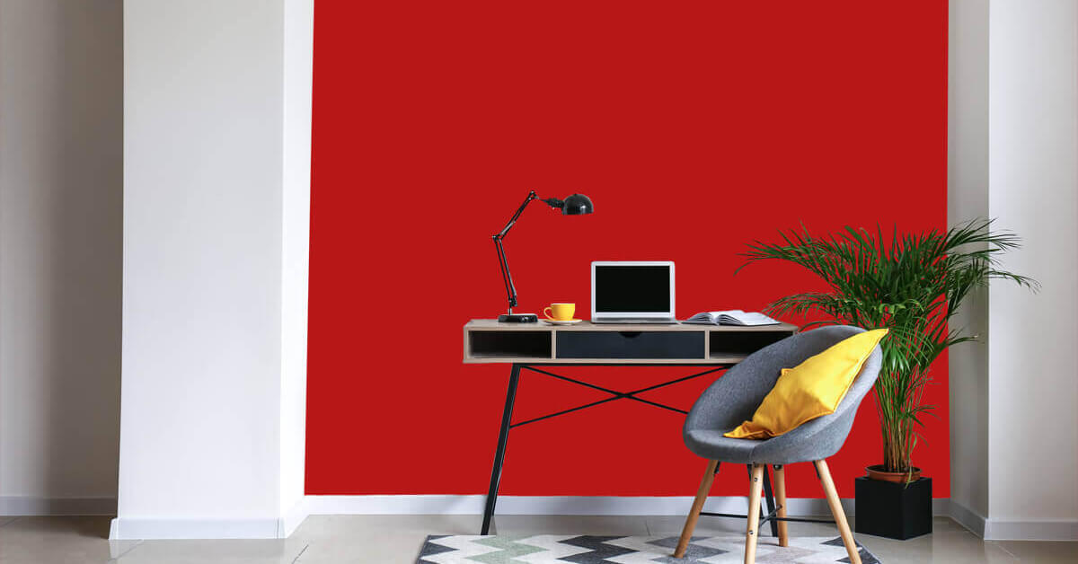 Fotobehang effen rood