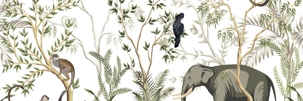 Fotobehang met Jungle dieren Fotobehang met Jungle dieren