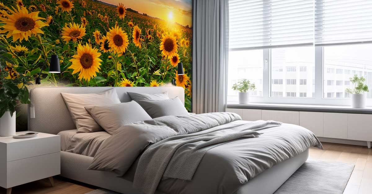 Fotobehang met Zonnebloemen