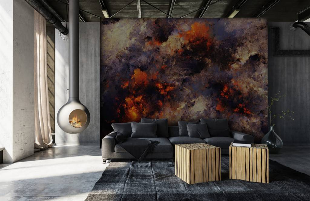 Abstract behang - Donkere abstracte rookwolken - Magazijn 6