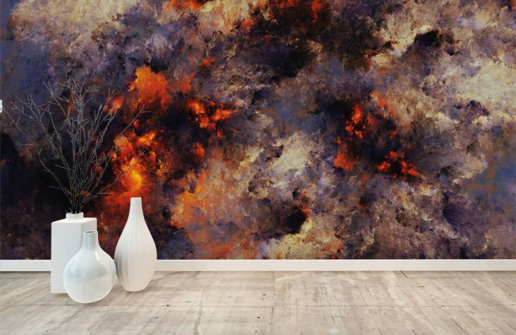 Abstract behang - Donkere abstracte rookwolken - Magazijn 8