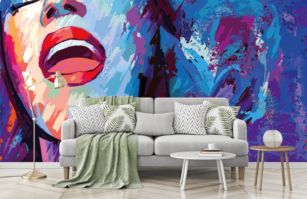 Modern behang - Schildering van een abstracte vrouw - Tienerkamer 7