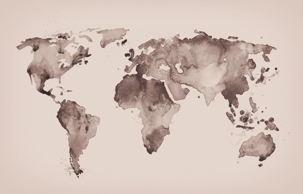 Wereldkaart in sepia