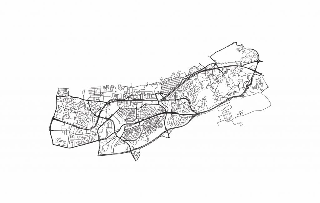 Plattegrond van Muscat, wit 