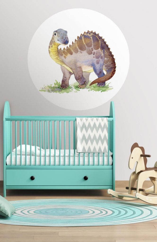 Behangcirkel met een schattige dinosaurus