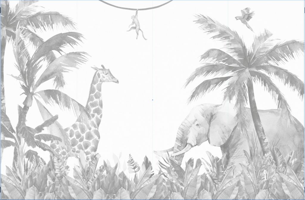 Vrolijke jungle dieren - Outlet - 400 x 260 cm