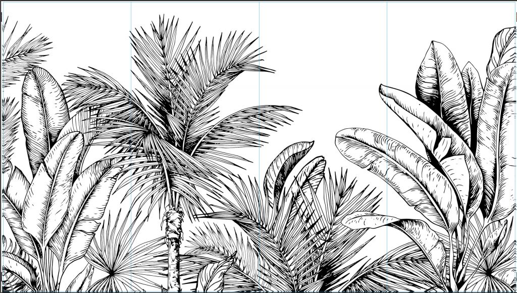 Palmbomen en bananenbladeren - Outlet - 450 x 250 cm