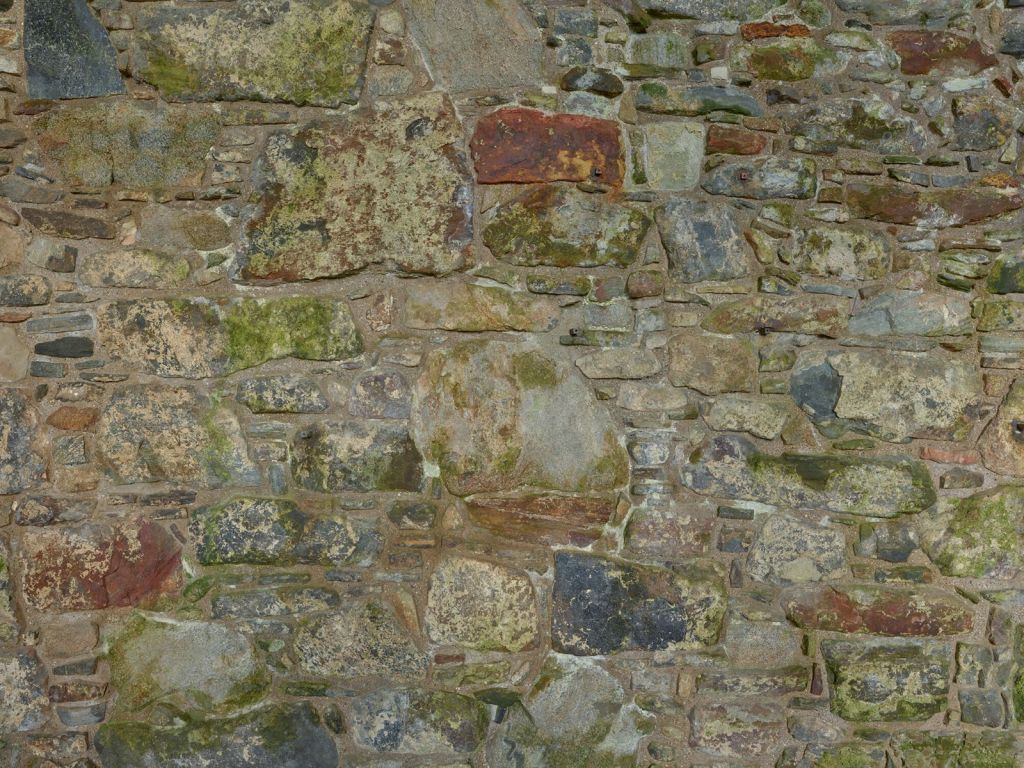 Oude muur met mos