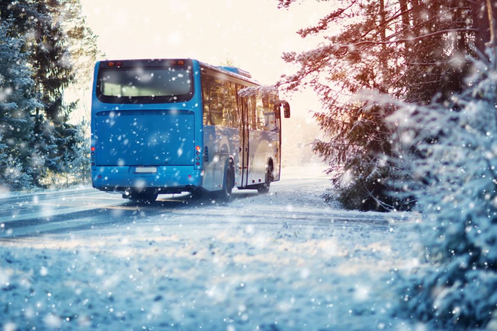 Bus in de winter