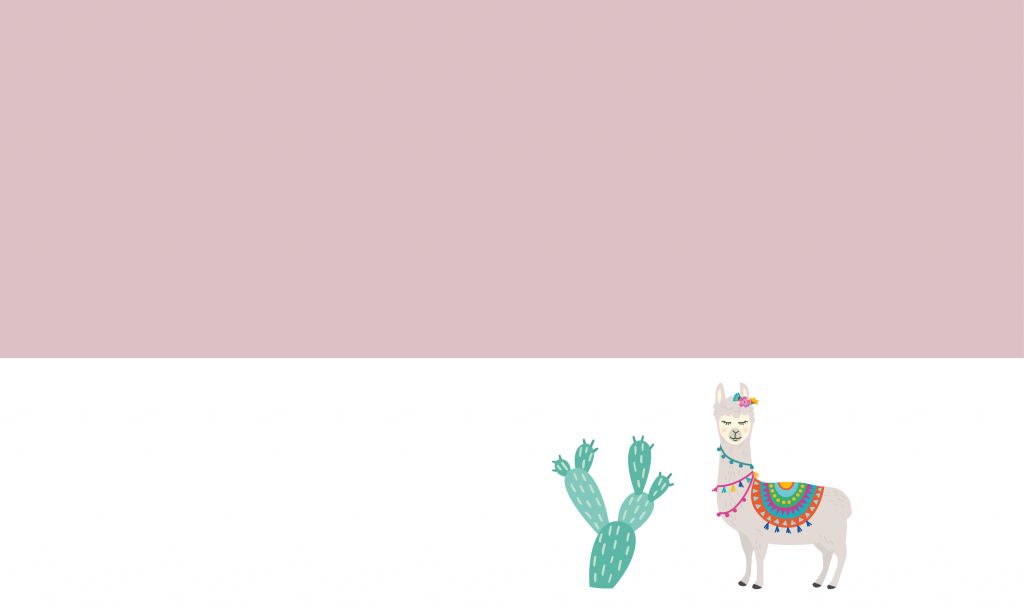 Vrolijke lama met cactus