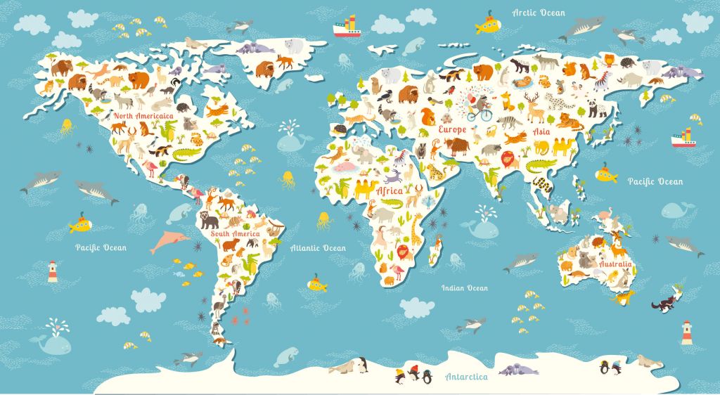 Illustratie wereldkaart