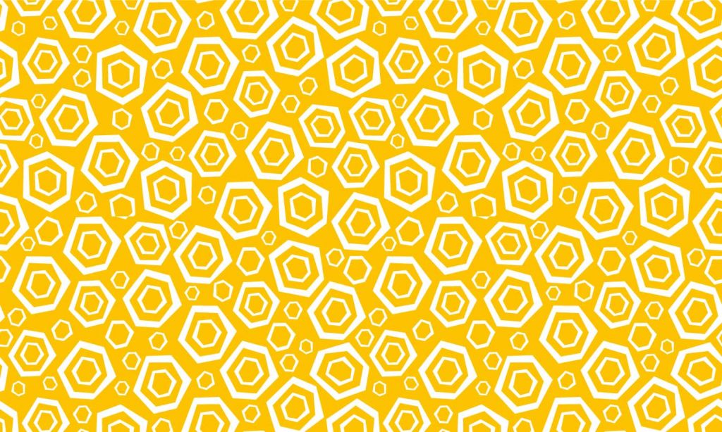 Hexagon patroon, geel