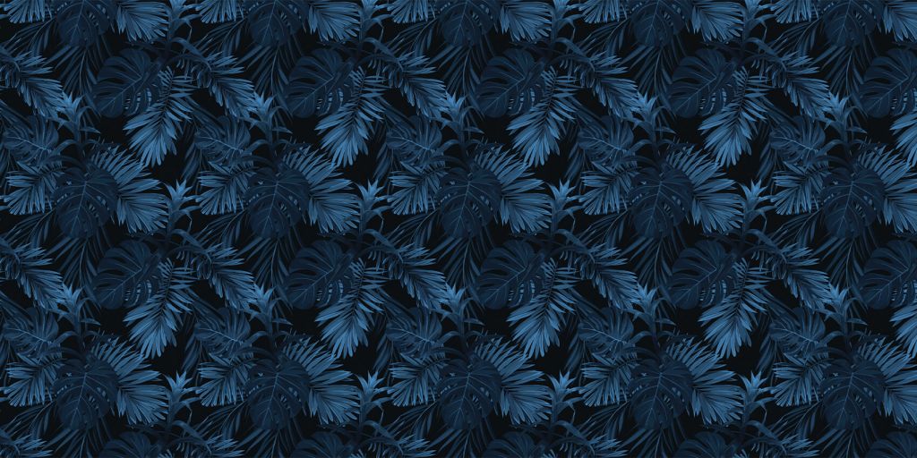 Blauwe tropische bladeren