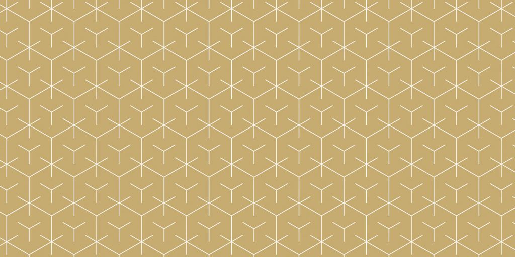 Geometrische hexagons, goud