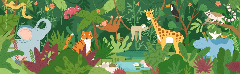 Blije jungle dieren