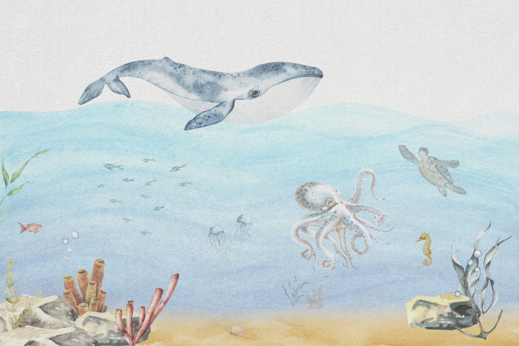 Onderwaterwereld met een walvis