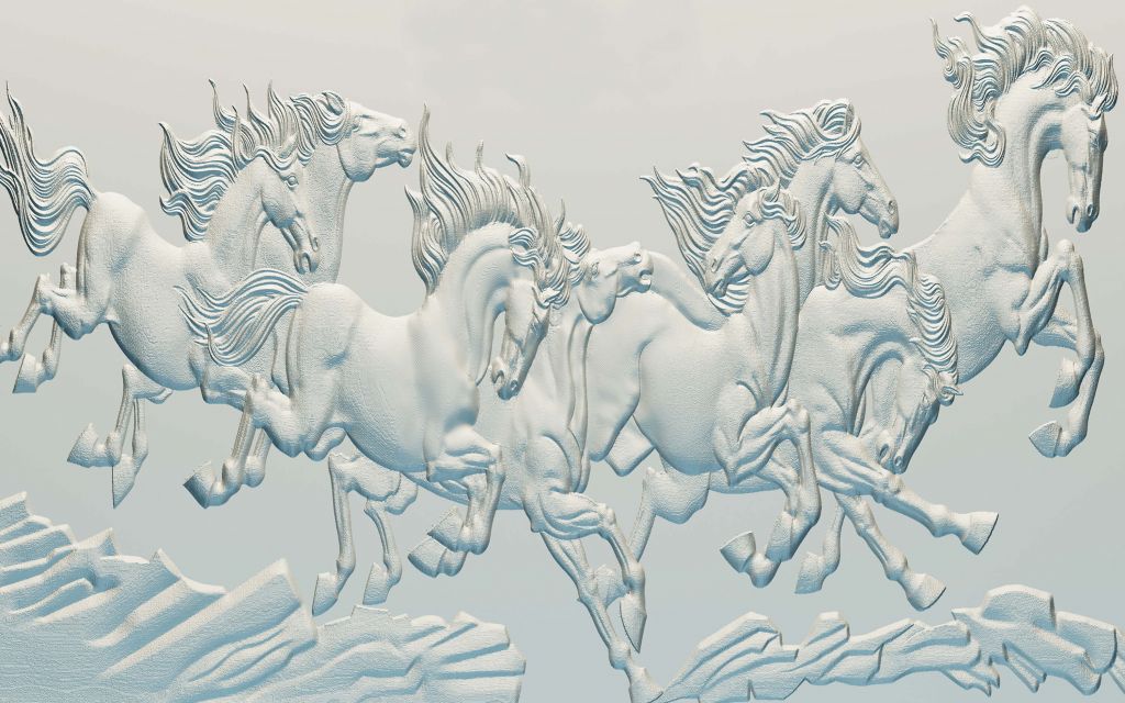 3D Illustratie paarden