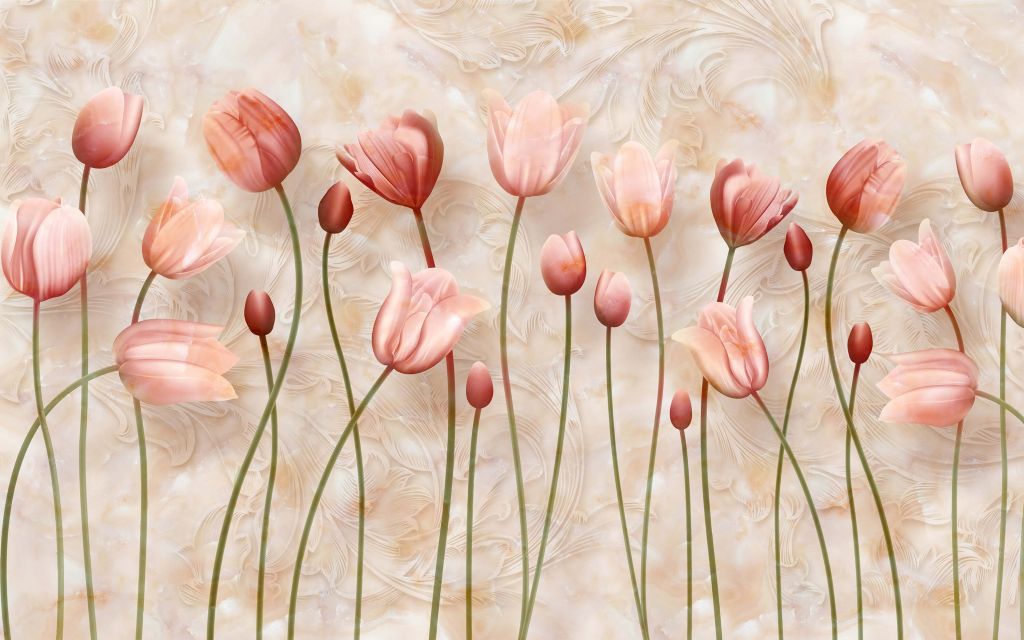Roze wuivende tulpen