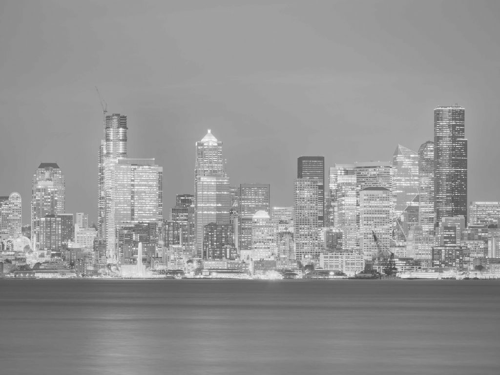 Skyline Seatlle in zwart - wit