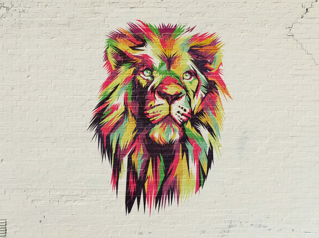 Graffiti van een leeuw