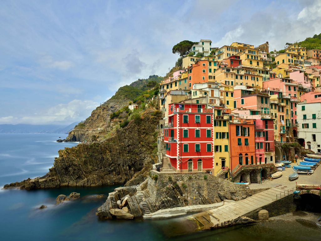 Italiaanse huisjes aan de kust