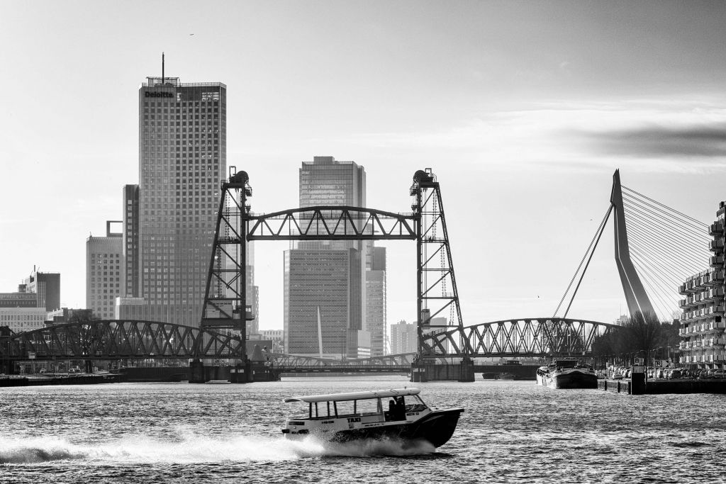 3 Rotterdamse bruggen in zwart wit  