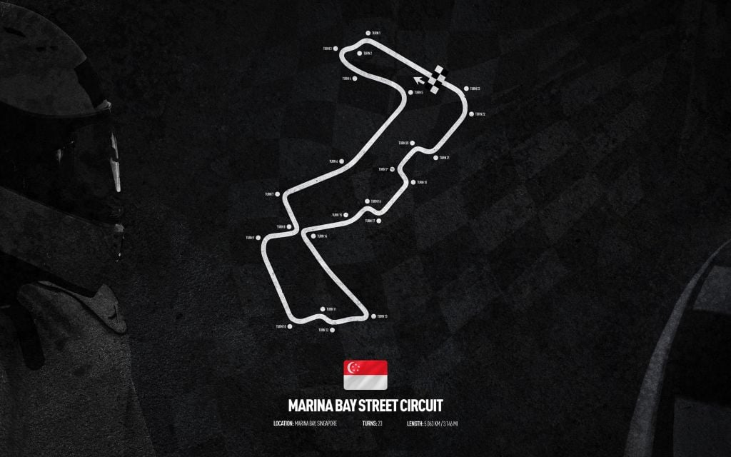 Formule 1 circuit - Marina Bay Street Circuit - Singapore