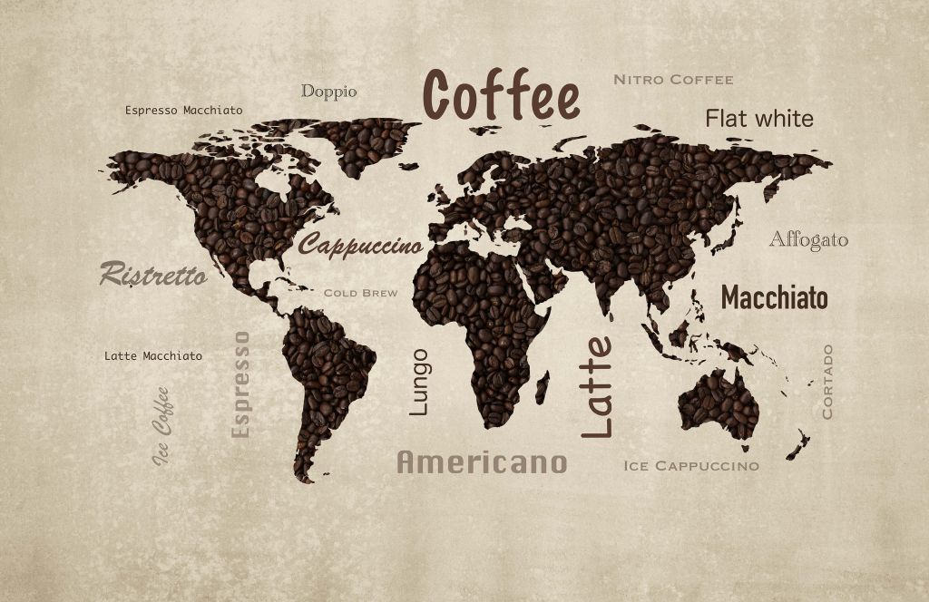 Wereldkaart koffie