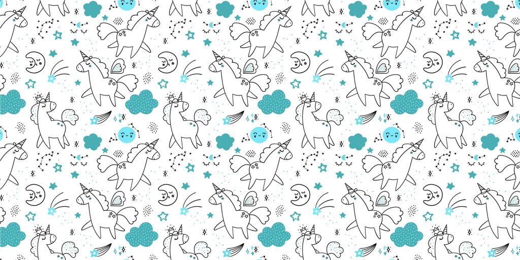 Getekende unicorns