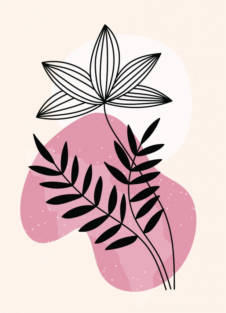 Minimalistische illustratie van planten