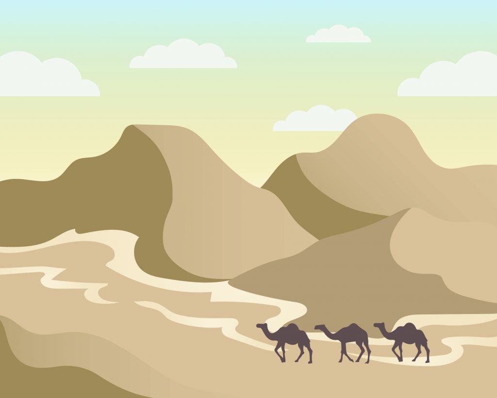 Woestijn illustratie