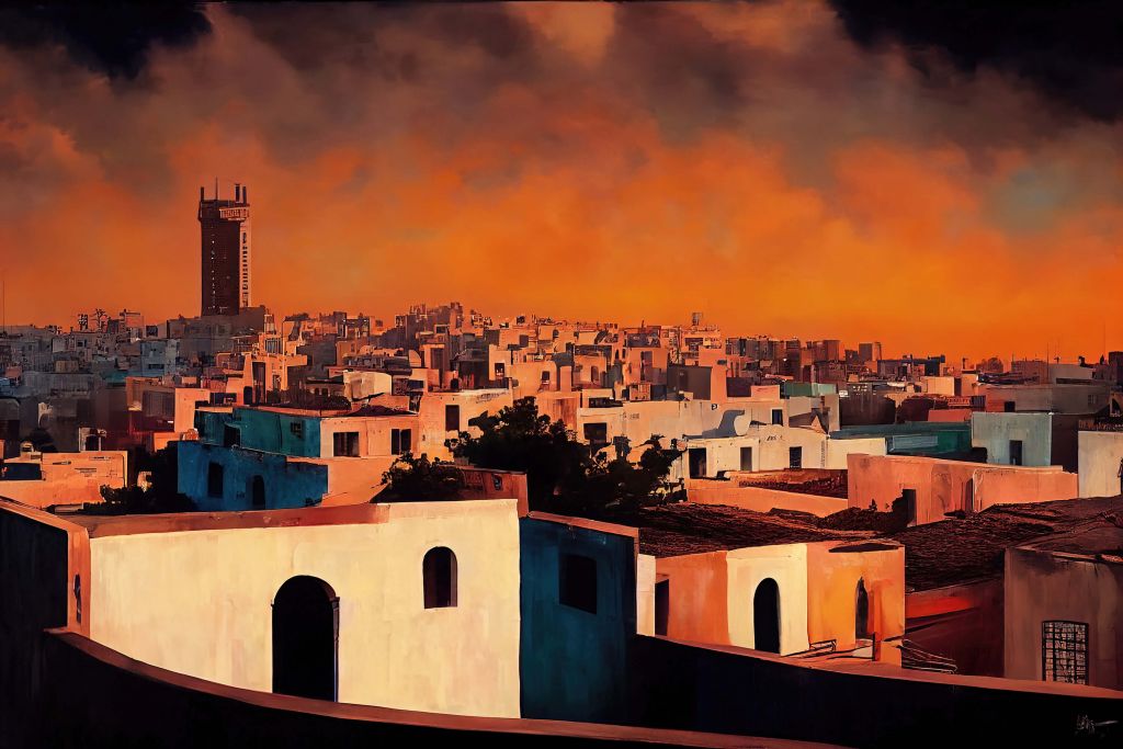Casablanca bij zonsondergang