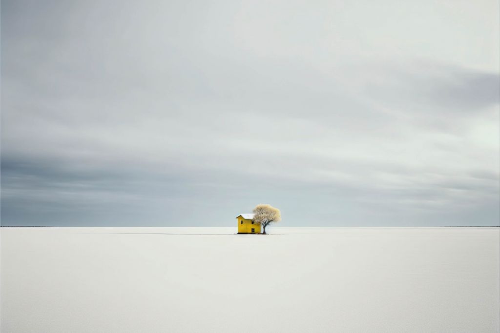 Minimalistisch witte landschap