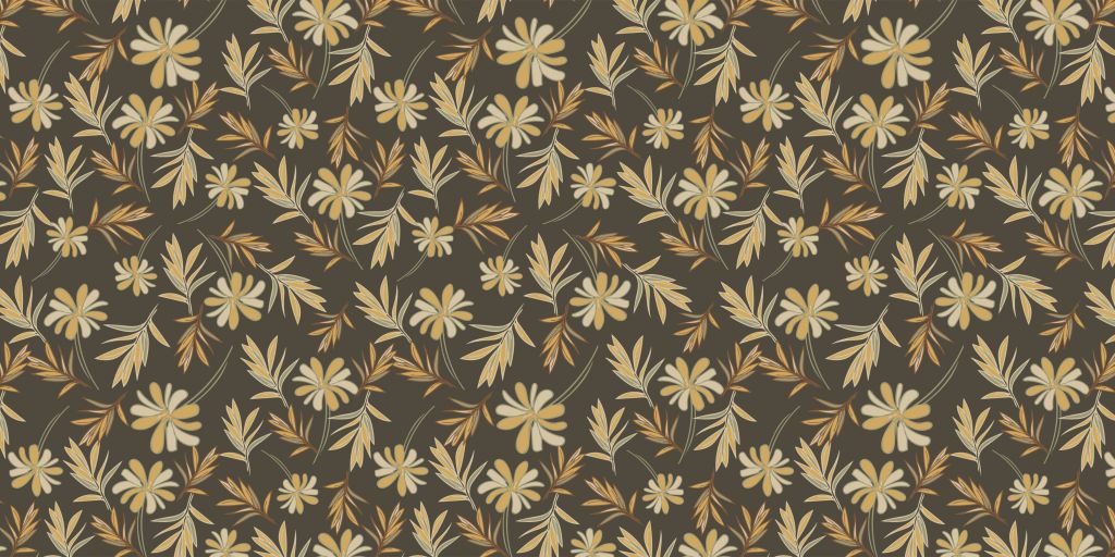 Daisies and foliage in golden and brown tones