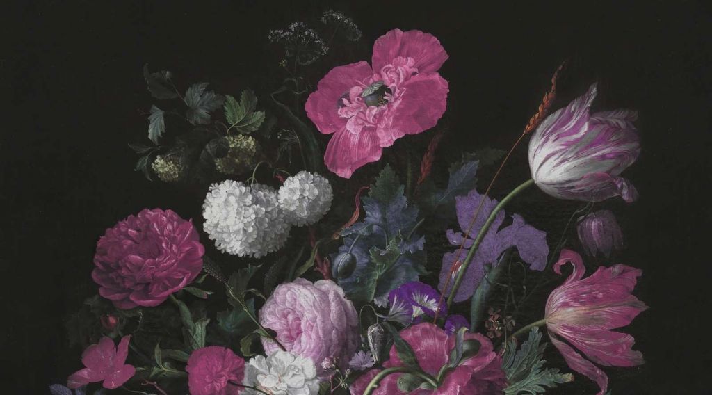 Baroque bloemen stilleven - moody pink