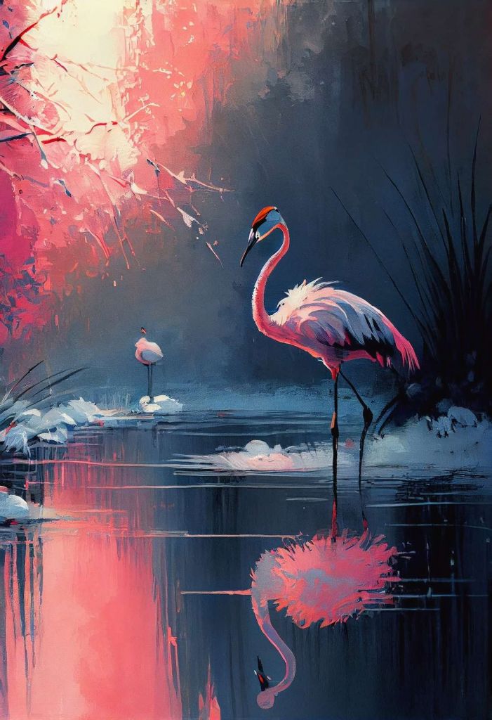 Flamingo Reflectie Symfonie