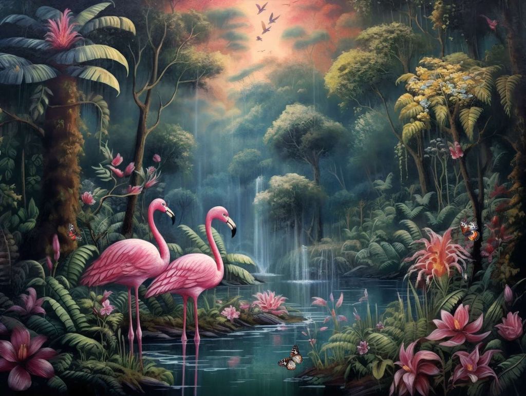 Schemerige Flamingo Eden
