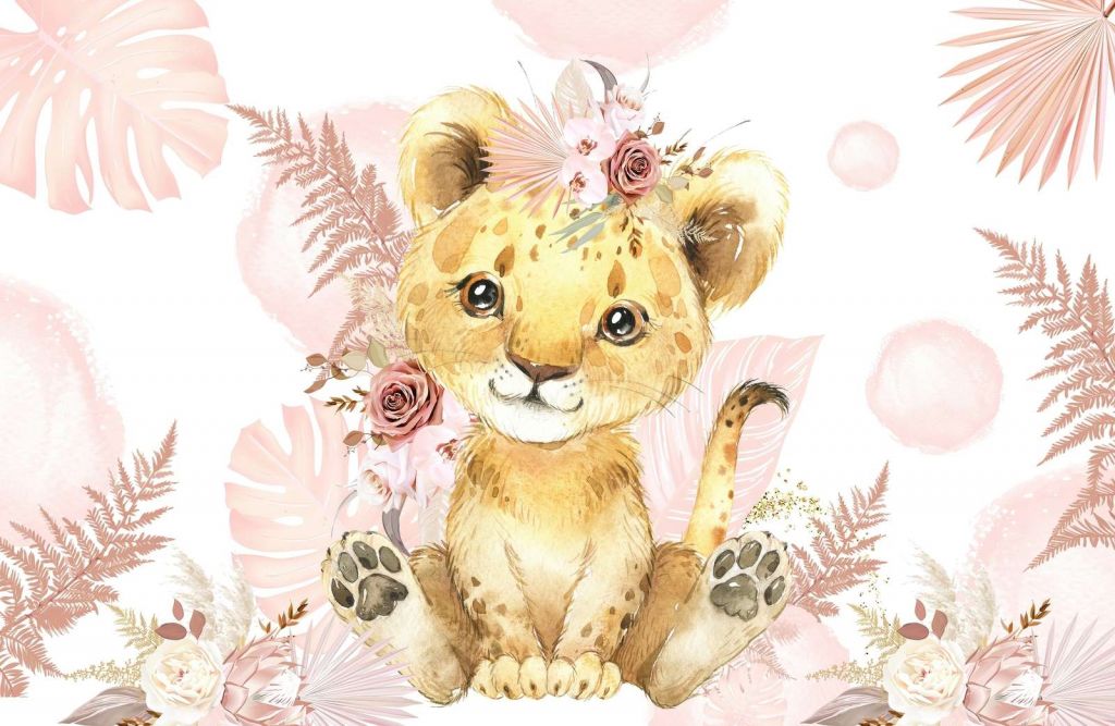 Roze jungle leeuwin baby