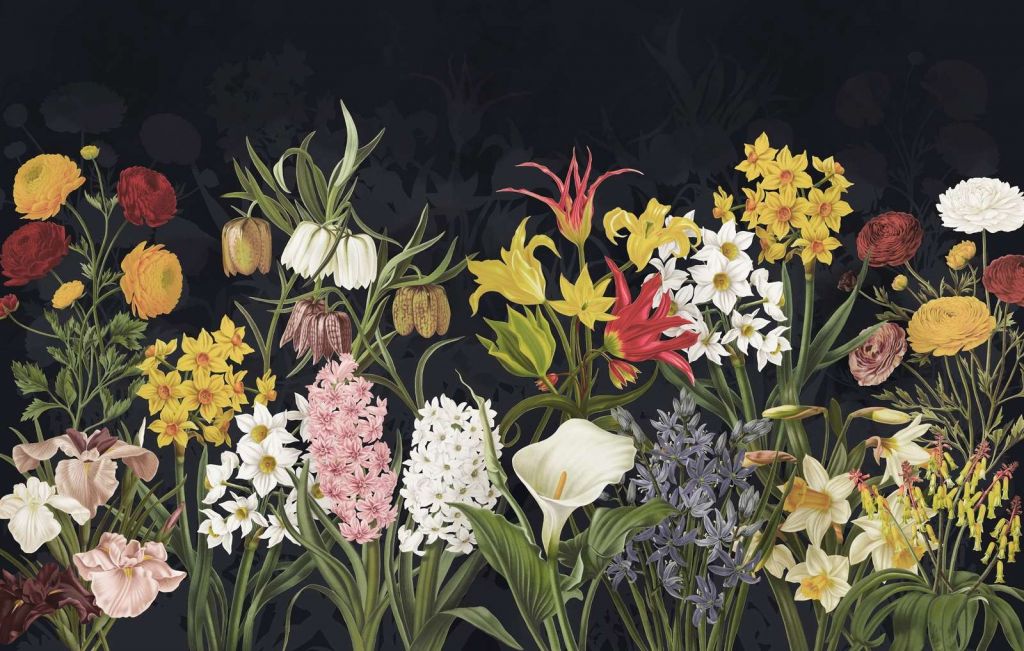 Spring Flowers - Silver Frost Gray