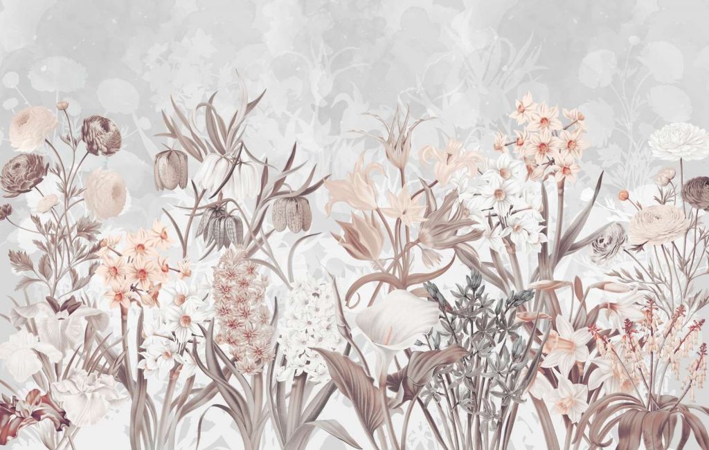 Spring Flowers - Ethereal Gray