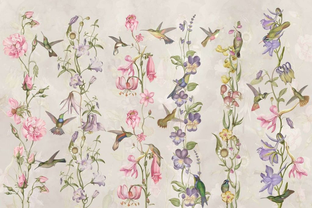 Weadow and Garden Flowers Taupe