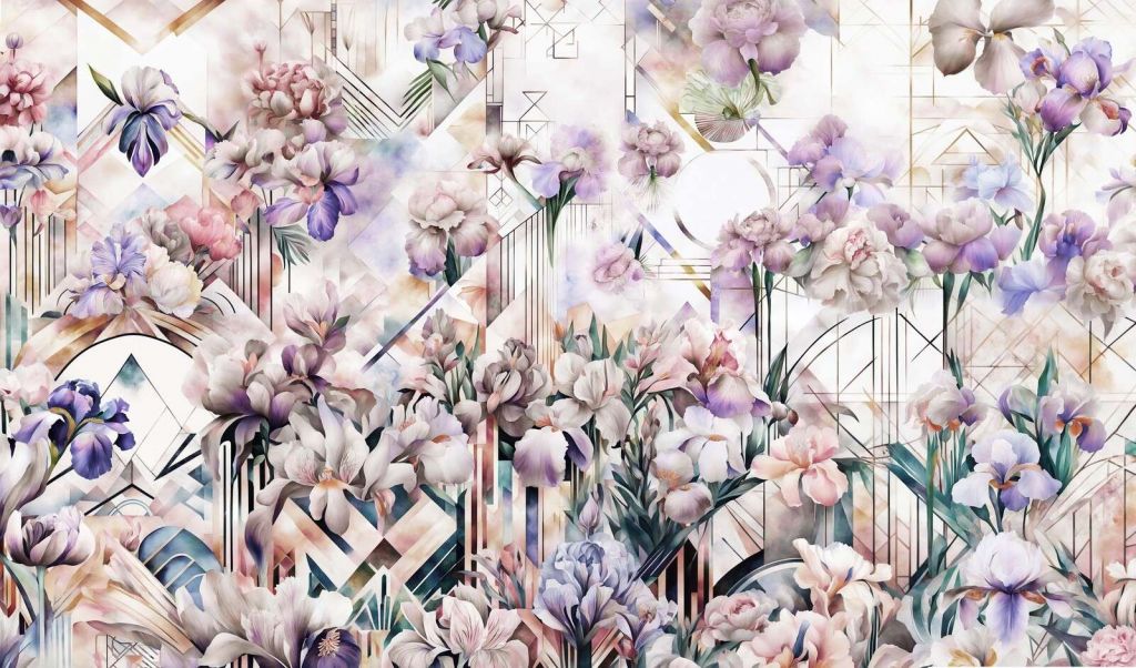 Huge Watercolor Irises Pink