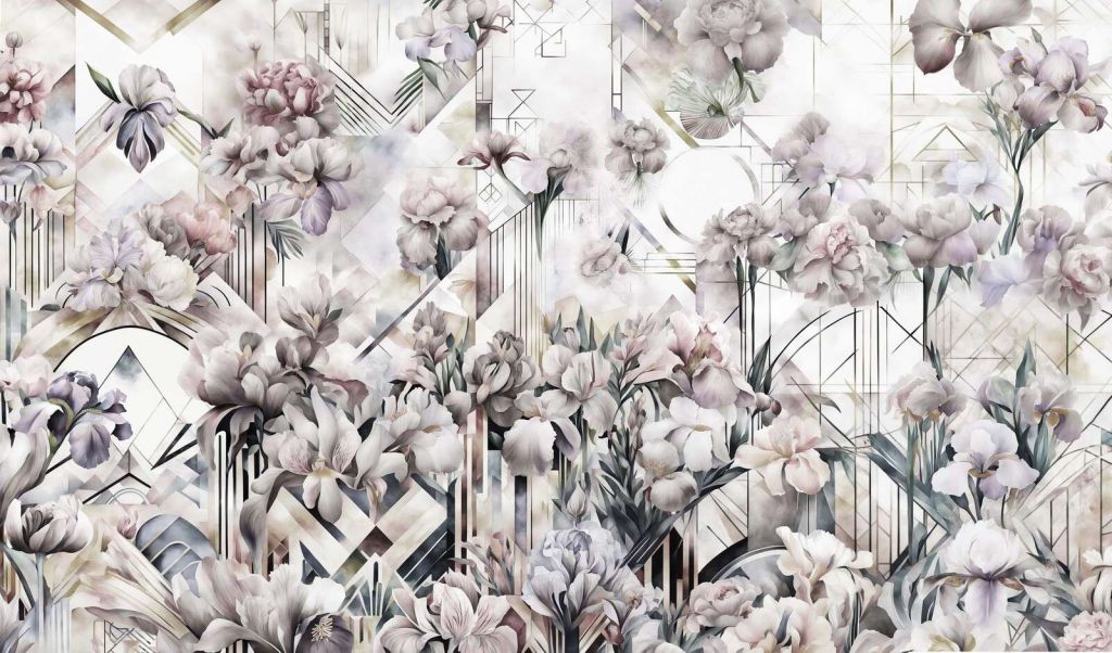 Huge Watercolor Irises Yellow