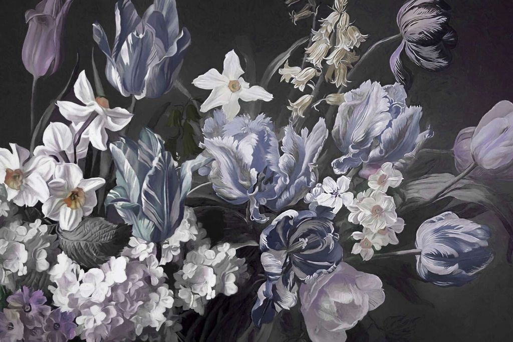 Bouquet with pions Blue