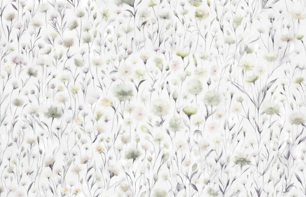 Cornflowers and field grasses Green