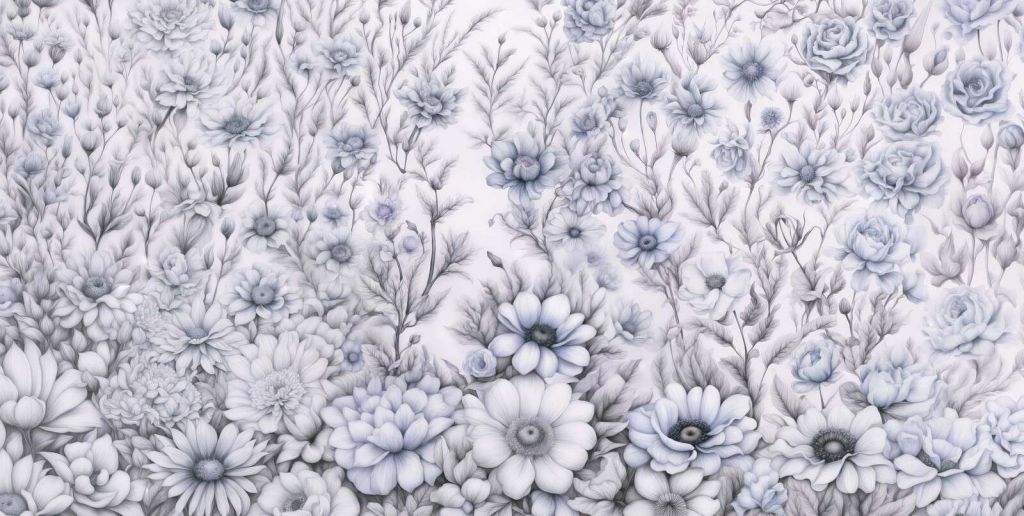 Floral romantic wall Purple