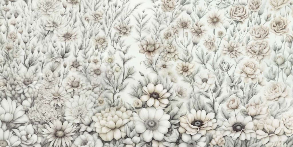 Floral romantic wall Beige