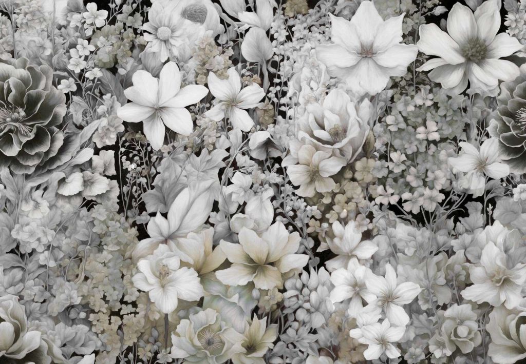 Flower festivalSEAMLESS Gray