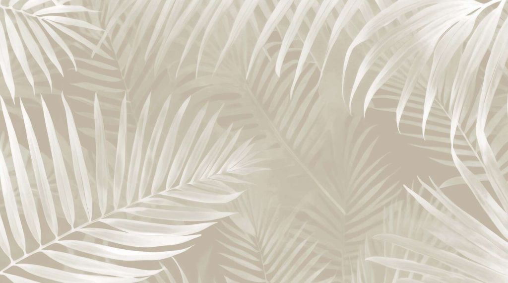 Foggy palm leaves Beige