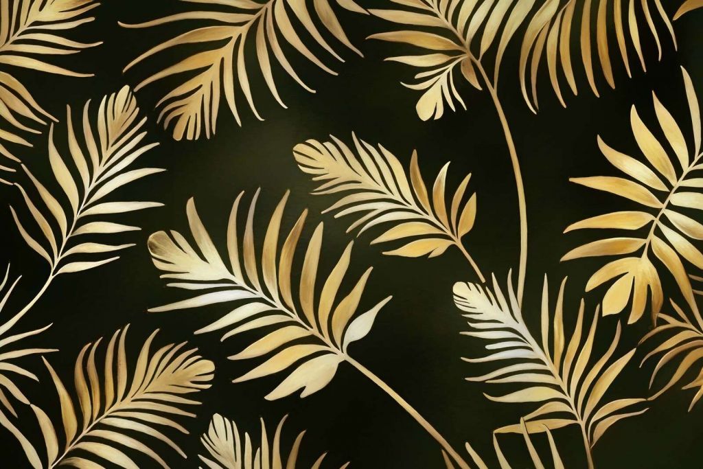 Golden leaves on dark Dark Gold